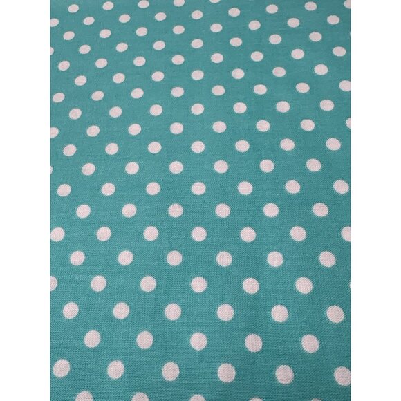 Turquoise & White Polka Dot Fabric Cotton 9" x 36" for Sewing & Crafts - Picture 1 of 5